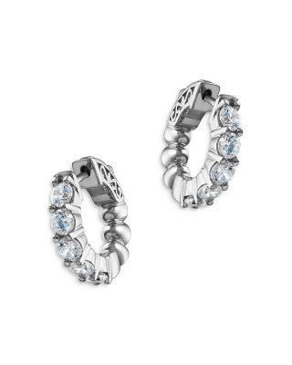 Bloomingdale's Fine Collection Diamond Huggie Hoop Earrings in 14K White Gold, 1.50 tcw