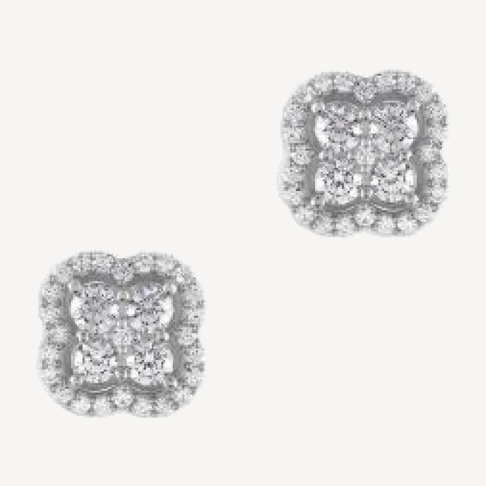 Bloomingdale's Fine Collection Diamond Clover Stud Earrings in 14K White Gold, 1.50 tcw