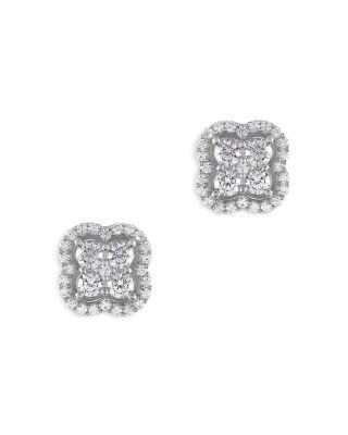 Bloomingdale's Fine Collection Diamond Clover Stud Earrings in 14K White Gold, 1.50 tcw