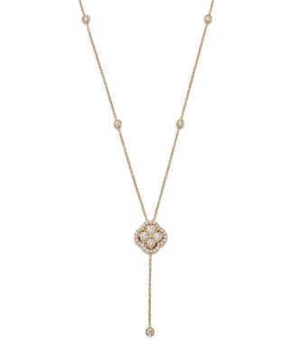 Bloomingdale's Fine Collection Diamond Clover Lariat Necklace in 14K Yellow Gold, 1.0 tcw
