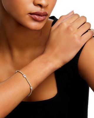 Bloomingdale's Fine Collection Diamond Station Tennis Bracelet in 14K Yellow Gold, 1.50 tcw