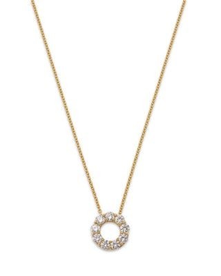 Bloomingdale's Fine Collection Diamond Circle Pendant Necklace in 14K Yellow Gold, 0.65 tcw