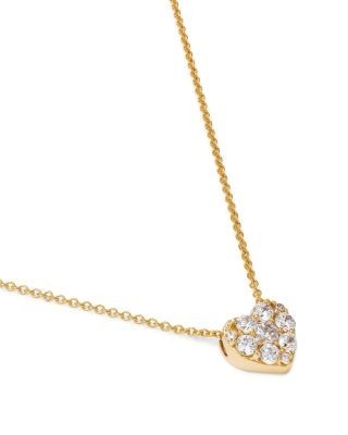 Bloomingdale's Fine Collection Diamond Heart Pendant Necklace in 14K Yellow Gold, 0.50 tcw