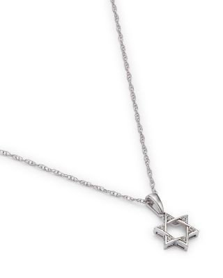 Bloomingdale's Fine Collection Diamond Accent Star of David Pendant Necklace in 14K White Gold, 18