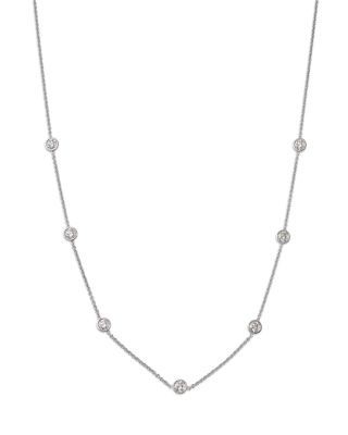 Bloomingdale's Fine Collection Diamond Bezel Station Necklace in 14K White Gold, 2.1 tcw