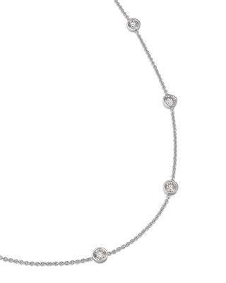 Bloomingdale's Fine Collection Diamond Bezel Station Necklace in 14K White Gold, 2.1 tcw