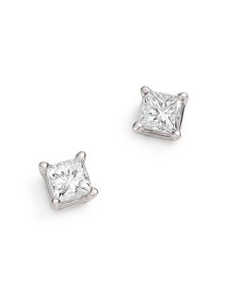 Bloomingdale's Fine Collection Diamond Princess-Cut Studs in 14K White Gold, 0.25 tcw