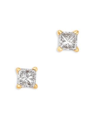 Bloomingdale's Fine Collection Diamond Princess Cut Stud Earrings in 14K Yellow Gold, 0.25 tcw