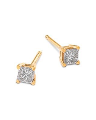 Bloomingdale's Fine Collection Diamond Princess Cut Stud Earrings in 14K Yellow Gold, 0.25 tcw