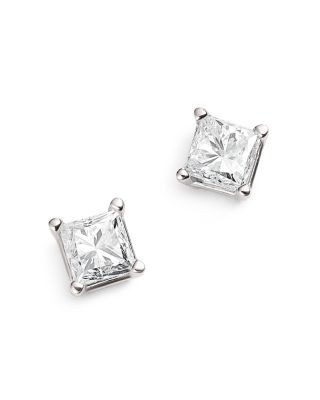 Bloomingdale's Fine Collection Diamond Princess-Cut Studs in 14K White Gold, 0.50 tcw