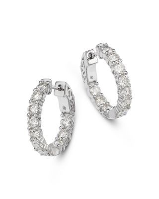 Bloomingdale's Fine Collection Diamond Inside Out Hoop Earrings in 14K White Gold, 2.5 tcw