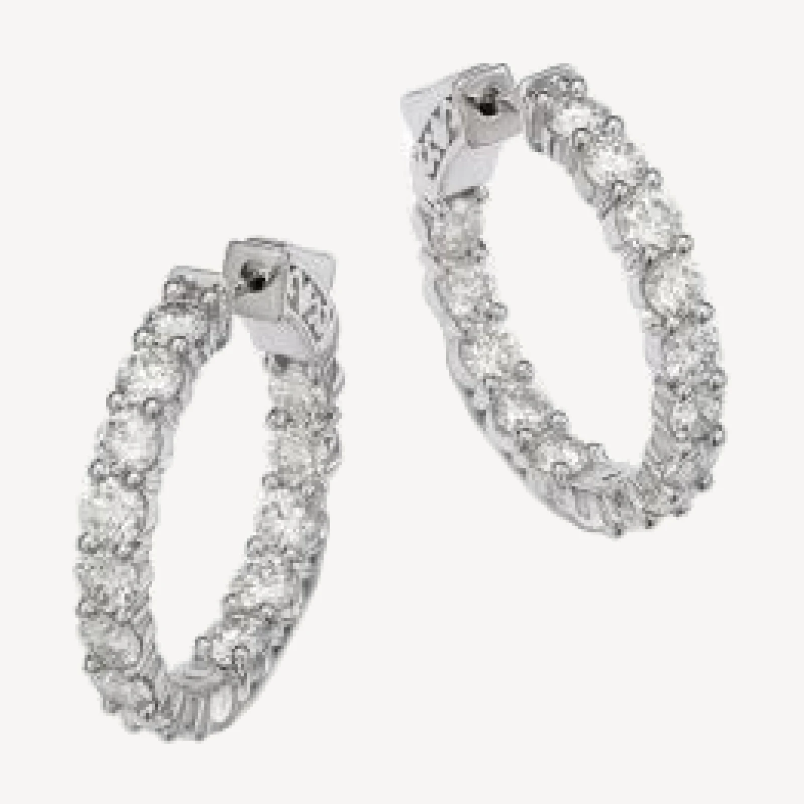 Bloomingdale's Fine Collection Diamond Inside Out Hoop Earrings in 14K White Gold, 4.5 tcw