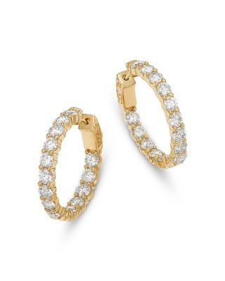 Bloomingdale's Fine Collection Diamond Inside Out Hoop Earrings in 14K Yellow Gold, 4.5 tcw