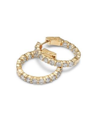 Bloomingdale's Fine Collection Diamond Inside Out Hoop Earrings in 14K Yellow Gold, 4.5 tcw
