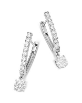 Bloomingdale's Fine Collection Diamond Solitaire Drop Earrings in 14K White Gold, 1.0 tcw