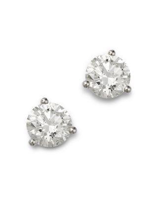 Bloomingdale's Fine Collection Luxe Collection Certified Diamond Stud Earrings in 14K White Gold, 3.0 tcw