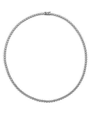 Bloomingdale's Fine Collection Certified Lab Grown Diamond Tennis Necklace in 14K White Gold, 7.0 tcw