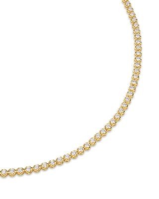 Bloomingdale's Fine Collection Certified Lab Grown Diamond Tennis Necklace in 14K White Gold, 5.0 tcw