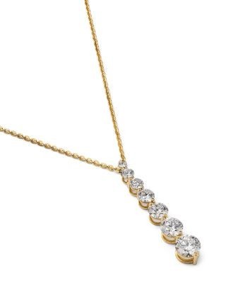 Bloomingdale's Fine Collection Certified Lab Grown Diamond Linear Pendant Necklace in 14K Yellow Gold, 2.0 tcw