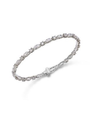 Bloomingdale's Fine Collection Certified Lab Grown Diamond Marquis & Round Tennis Bracelet in 14K White Gold, 5.0 tcw