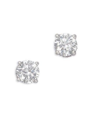 Bloomingdale's Fine Collection Luxe Collection Certified Lab Grown Diamond Hidden Halo Stud Earrings in Platinum White, 2.0 tcw