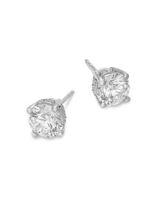 Bloomingdale's Fine Collection Luxe Collection Certified Lab Grown Diamond Hidden Halo Stud Earrings in Platinum White, 2.0 tcw