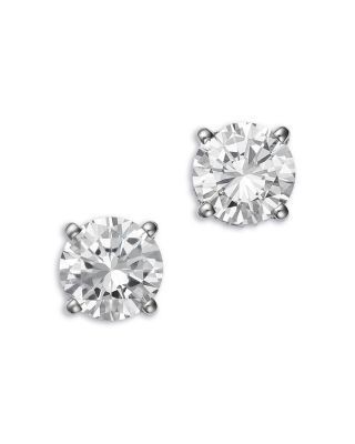 Bloomingdale's Fine Collection Luxe Collection Certified Lab Grown Diamond Hidden Halo Stud Earrings in Platinum White, 4.0 tcw