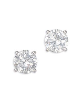 Bloomingdale's Fine Collection Luxe Collection Certified Lab Grown Diamond Hidden Halo Stud Earrings in Platinum White, 5.0 tcw