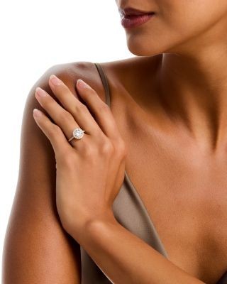 Bloomingdale's Fine Collection Luxe Collection Certified Lab Grown Diamond Halo Engagement Ring in 18K Yellow Gold, 2.5 tcw