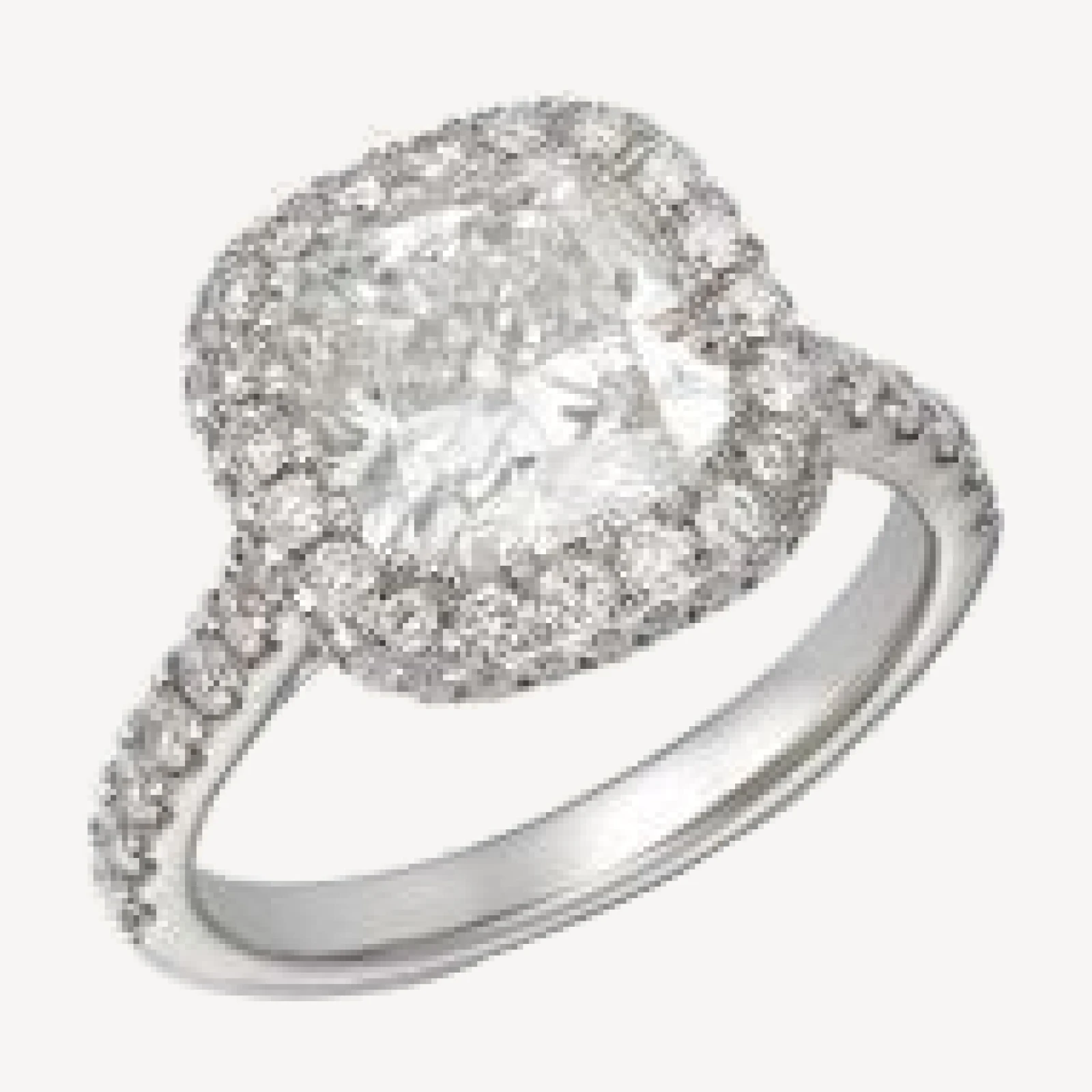 Bloomingdale's Fine Collection Luxe Collection Certified Lab Grown Diamond Cushion Cut Halo Engagement Ring in 18K White Gold, 4.0 tcw