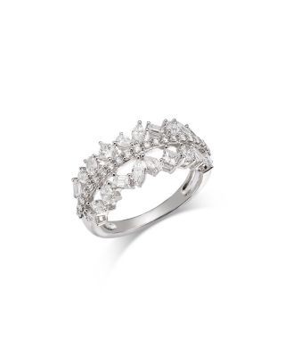 Bloomingdale's Fine Collection Luxe Collection Certified Lab Grown Diamond Mixed Cut Band Ring in 14K White Gold, 1.3 tcw