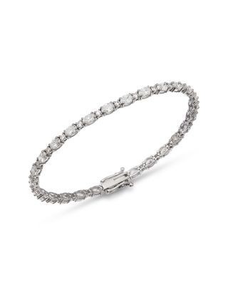 Bloomingdale's Fine Collection Luxe Collection Certified Lab Grown Diamond Alternating Cut Tennis Bracelet in 14K White Gold, 5.0 tcw