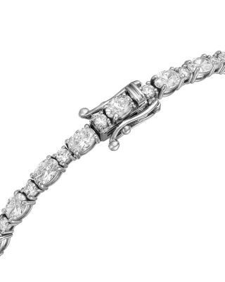 Bloomingdale's Fine Collection Luxe Collection Certified Lab Grown Diamond Alternating Cut Tennis Bracelet in 14K White Gold, 5.0 tcw