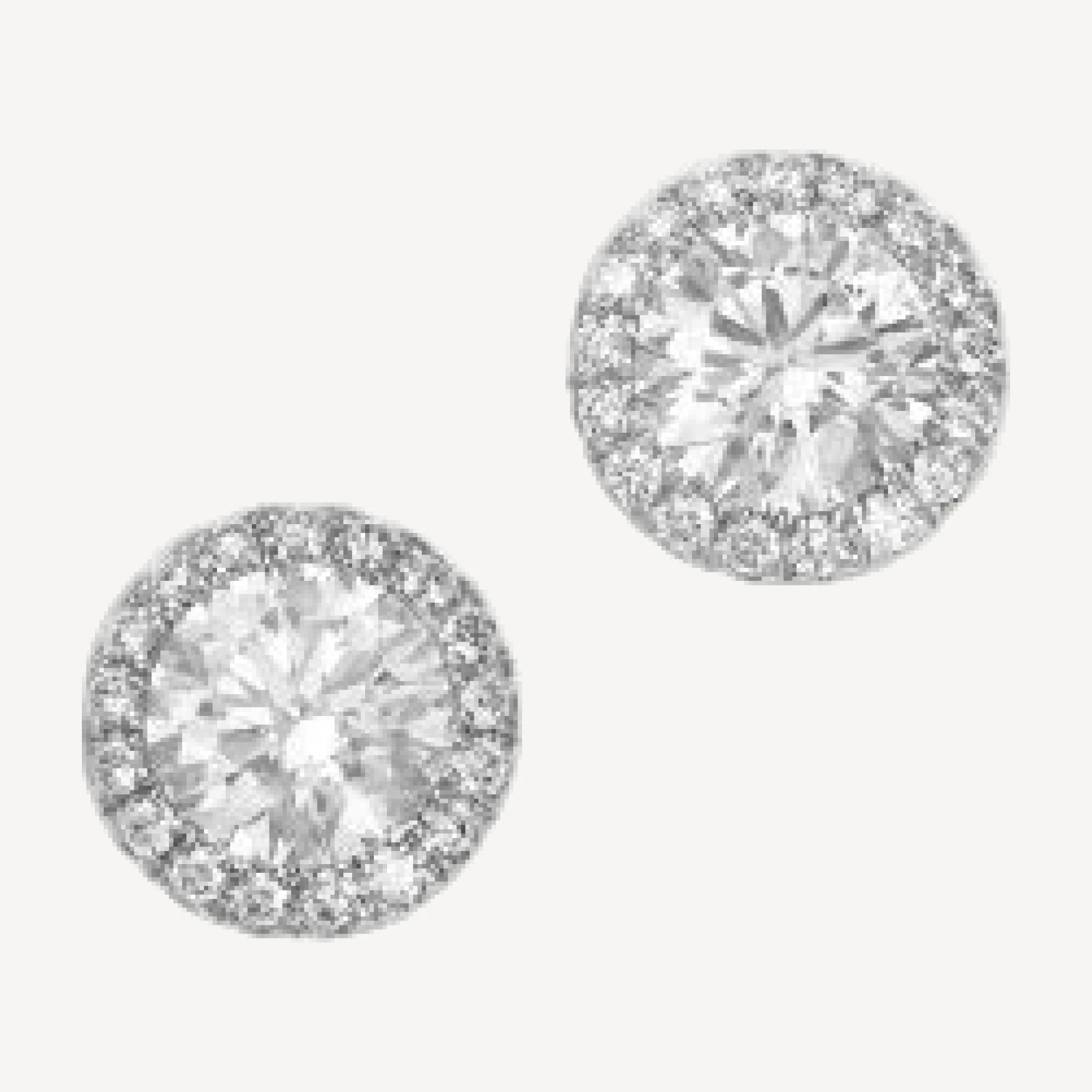 Bloomingdale's Fine Collection Luxe Collection Certified Lab Grown Diamond Halo Stud Earrings in 14K White Gold, 4.0 tcw