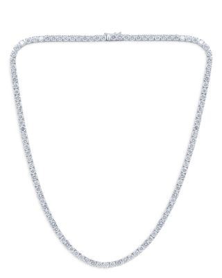 Bloomingdale's Fine Collection Certified Diamond Tennis Necklace in 14K White Gold, 20.0 tcw