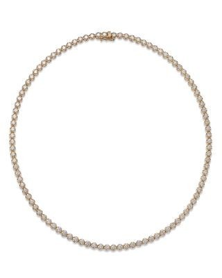 Bloomingdale's Fine Collection Diamond Crown-Set Tennis Necklace in 14K Yellow Gold, 8.00 tcw