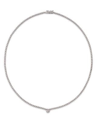 Bloomingdale's Fine Collection Diamond Solitaire Tennis Necklace in 14K White Gold, 2.30 tcw