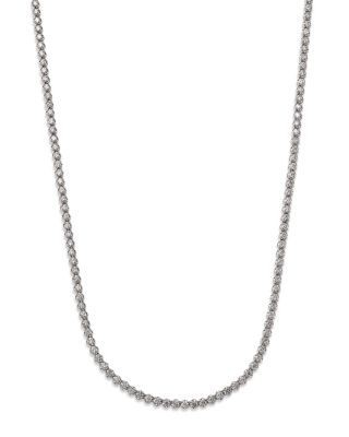 Bloomingdale's Fine Collection Diamond Crown Set Tennis Necklace in 14K White Gold, 6.0 tcw