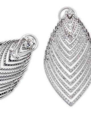 Bloomingdale's Fine Collection Diamond Multirow Statement Drop Earrings in 14K White Gold, 2.50 tcw