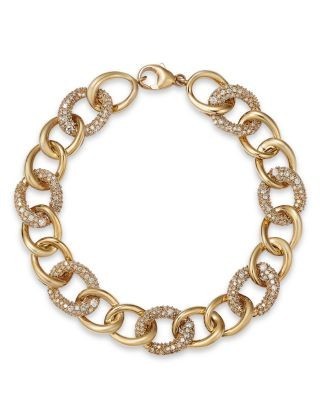 Bloomingdale's Fine Collection Diamond Pave Link Chain Bracelet in 14K Yellow Gold, 2.0 tcw