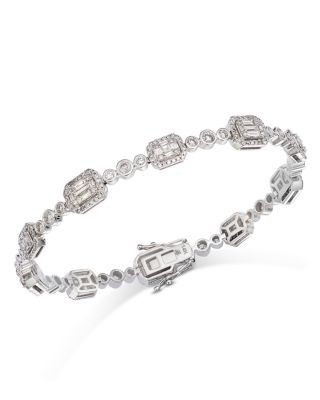 Bloomingdale's Fine Collection Diamond Mosaic Bracelet in 14K White Gold, 3.0 tcw