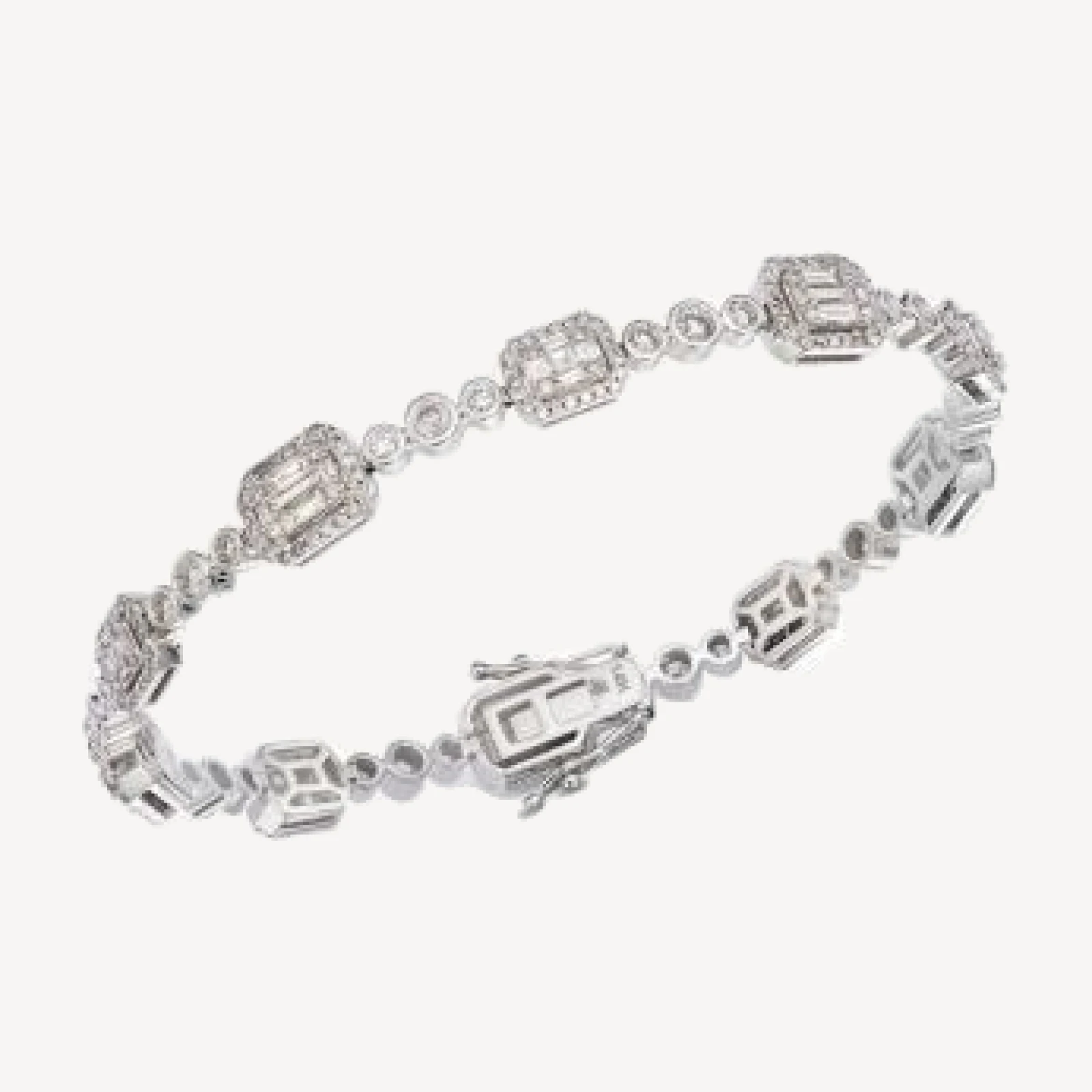 Bloomingdale's Fine Collection Diamond Mosaic Bracelet in 14K White Gold, 3.0 tcw