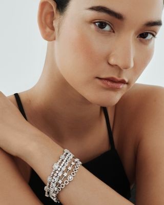 Certified Diamond Tennis Bracelet in 14K White Gold, 6.0 tcw