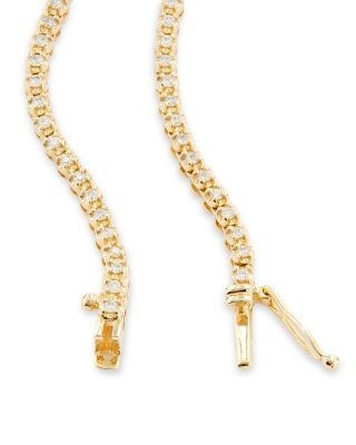 Bloomingdale's Fine Collection Emerald & Diamond Station Tennis Necklace in 14K Yellow Gold, 16.5