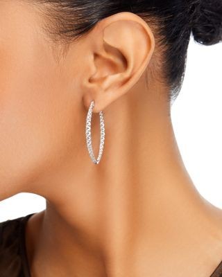Bloomingdale's Fine Collection Diamond Inside Out Medium Hoop Earrings in 14K White Gold, 3.0 tcw