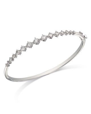 Bloomingdale's Fine Collection Diamond Graduated Bangle Bracelet in 14K White Gold, 1.50 tcw