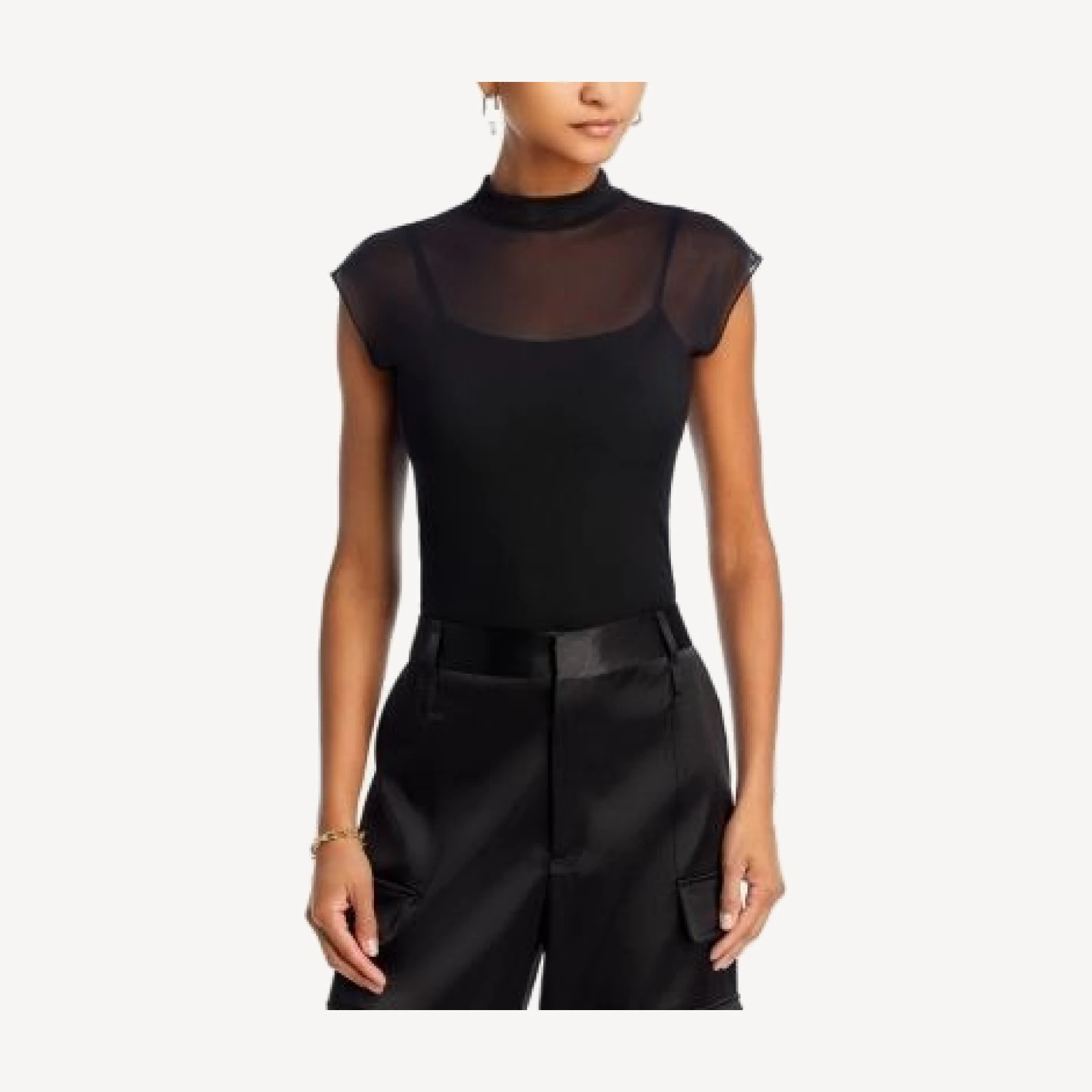 Aqua Mesh Mock Neck Top - Exclusive