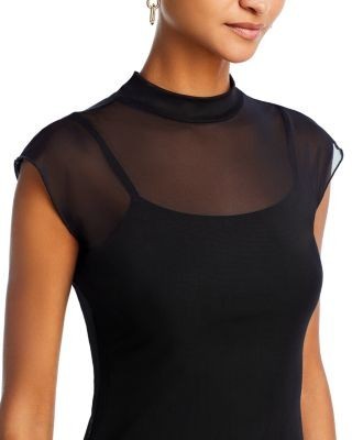 Aqua Mesh Mock Neck Top - Exclusive