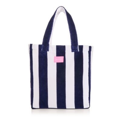 Aqua Striped Terry Beach Tote - Exclusive