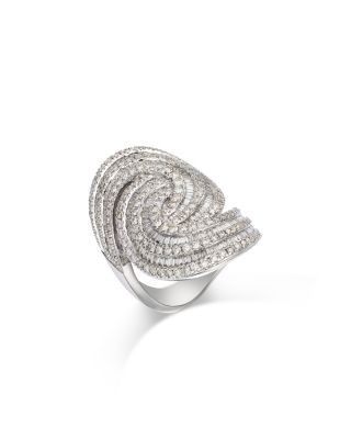 Bloomingdale's Diamond Pave Multirow Swirl Statement Ring in 14K White Gold, 2.50 tcw